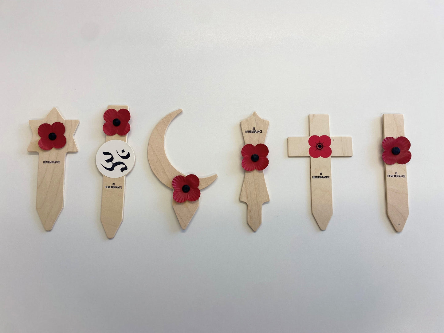 Remembrance Symbols (Various) - with poppy attached